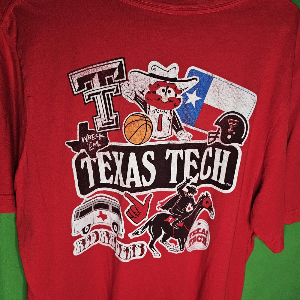 Texas Tech Red Raiders Graphic T-Shirt Men's Large Red Seven7 College Football